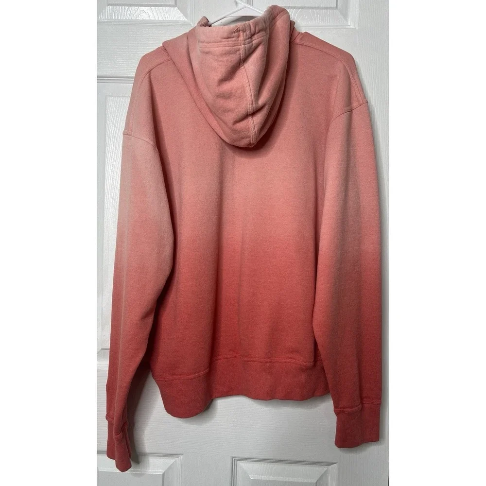 Champion Mens Power-blend Ombre Ginger Red Long Sleeve‎ Front Pocket Hoodie Sz L